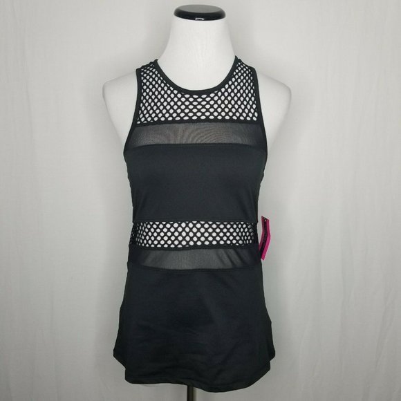 Material Girl Active Black Racerback Mesh Tank - Picture 3 of 7